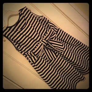 Navy and white stripe dress