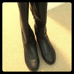 Black leather boots