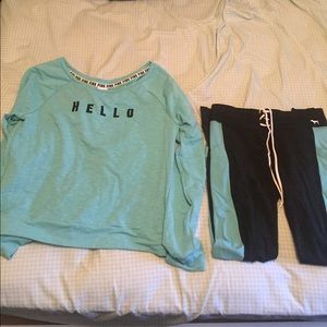 Victoria's Secret sweat suit small worn once.