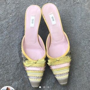 Vintage Prada satin slip-on mule pumps from SZ 40