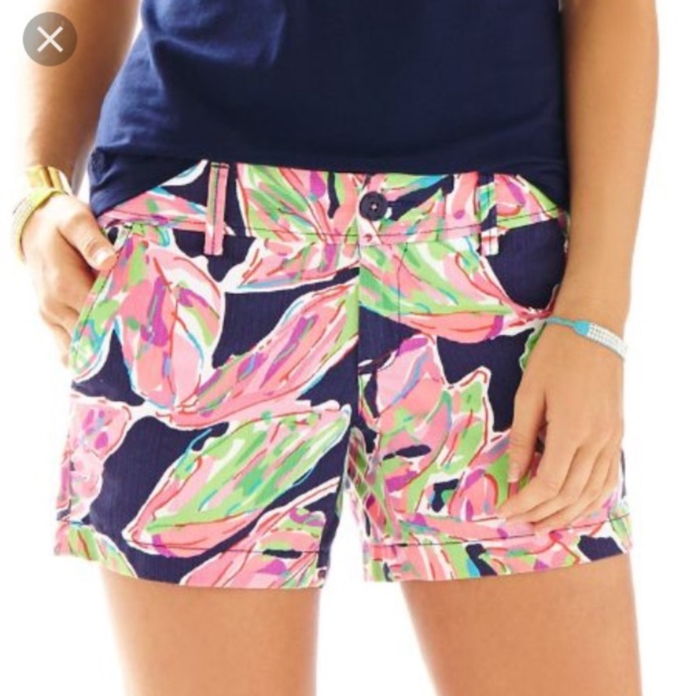 NWT Lilly Callahan shorts navy in the vias.