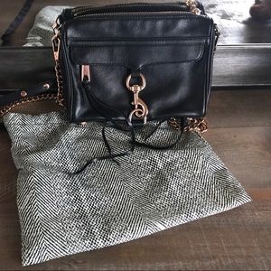 Rebecca Minkoff mini MAC Crossbody black&rose gold