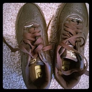 Brown Nike air force ones