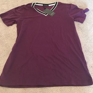 Purple v neck tee- size Large NWT