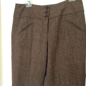 David N Size 8 Brown Wool Metallic Blend pants