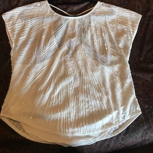 Parker white beaded and sequined top