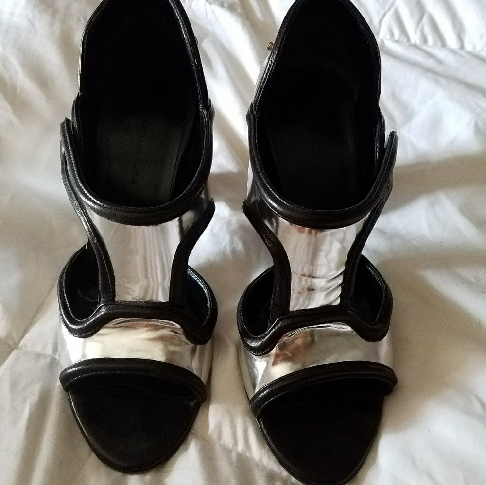 Silver laser cut balenciaga shoes