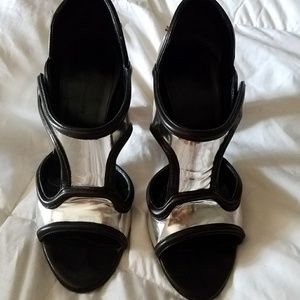 Silver laser cut balenciaga shoes