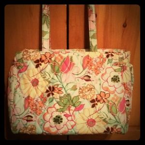 Vera Bradley Tote with Floral Design & Pink Lining
