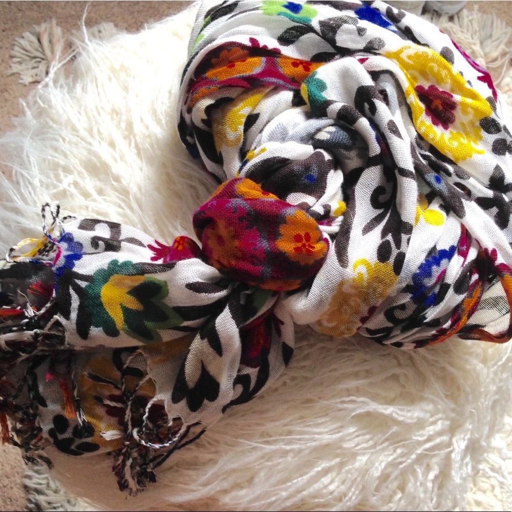 Floral Accent Scarf