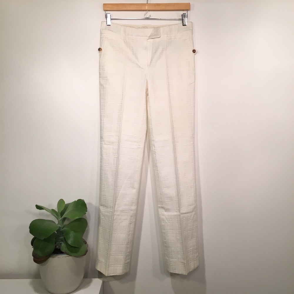BURBERRY white check Trousers