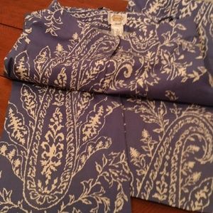 Talbots blue paisley capris Nwot
