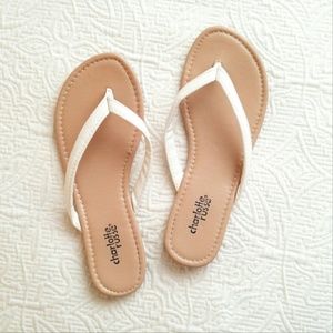 White Flip flops