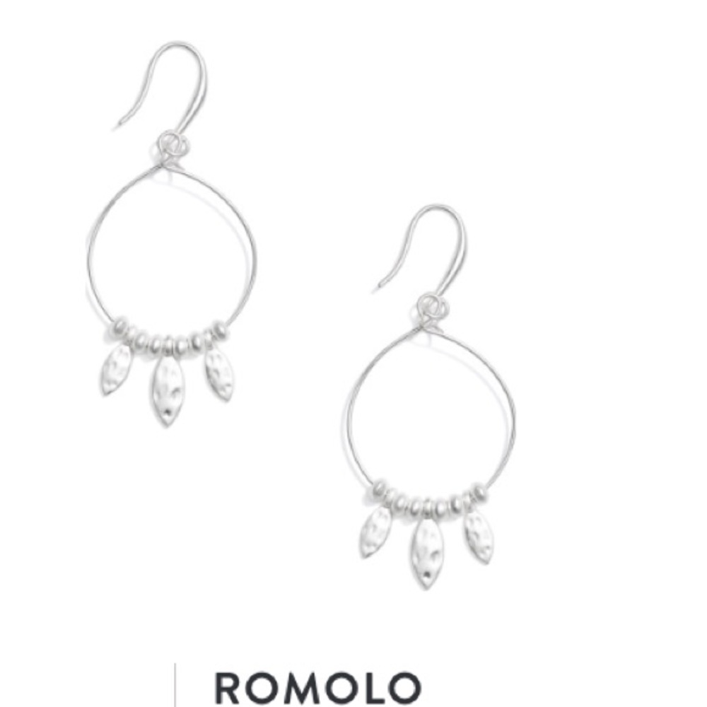 Yolanda Hammered Drop Hoop