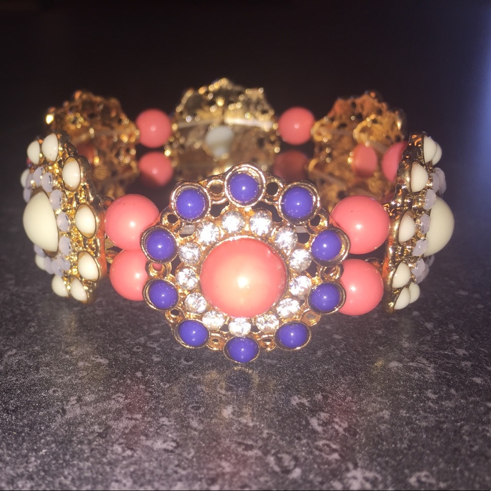 Pretty Rhinestone Stretch Bracelet - Picture 1 of 4