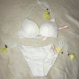 Victoria Secrets Swimwear Crochet White Bikini