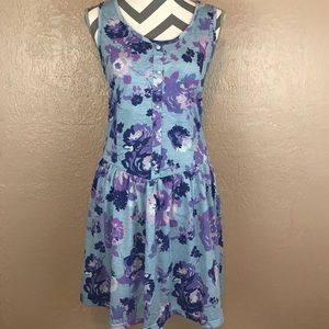 Stephanie Rogers Purple Floral Sleeveless Dress