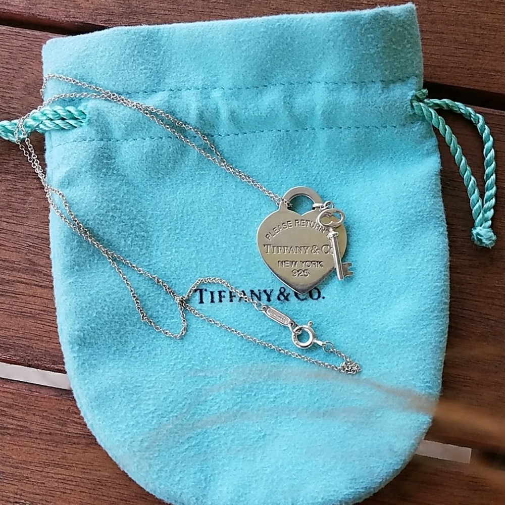 Tiffany & Co  Heart and key necklace