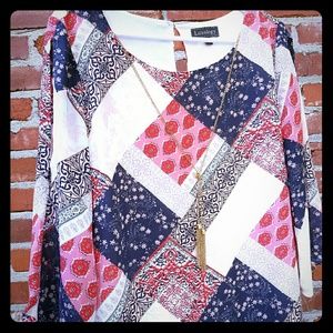 New Slit sleeve pattern dress