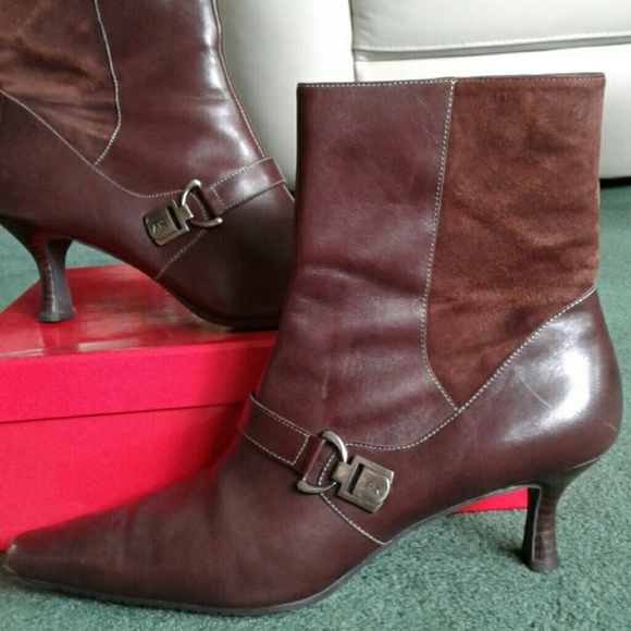 Anne Klein Shoes - Anne Klein brown leather & suede ankle boots