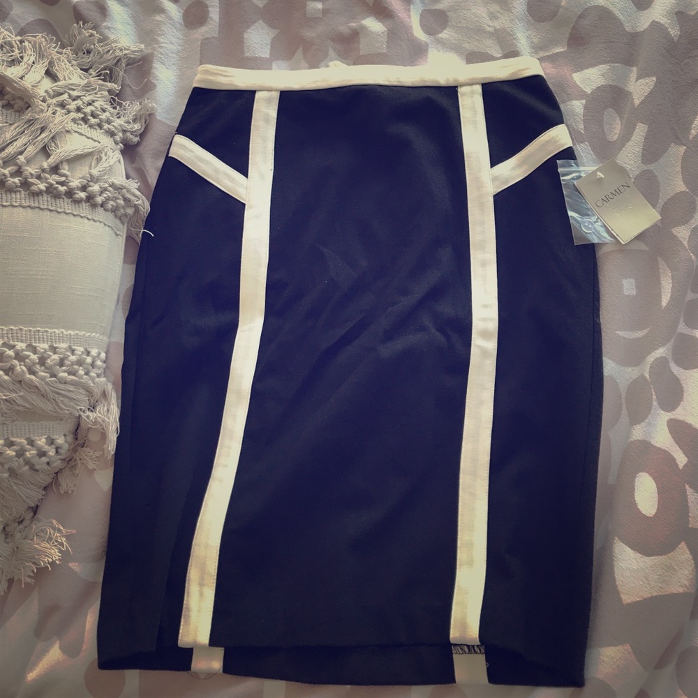 Black and White Pencil Skirt