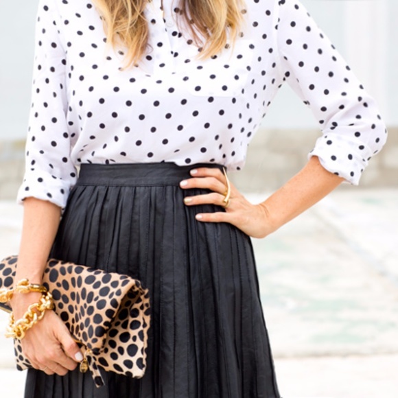 Tops - Black and White Polka Dot Top