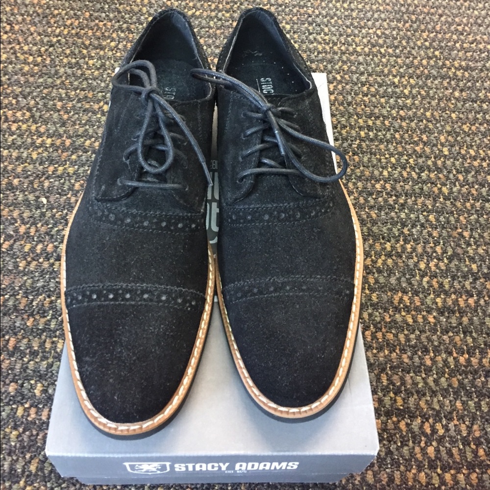Stacy Adams black suede shoe
