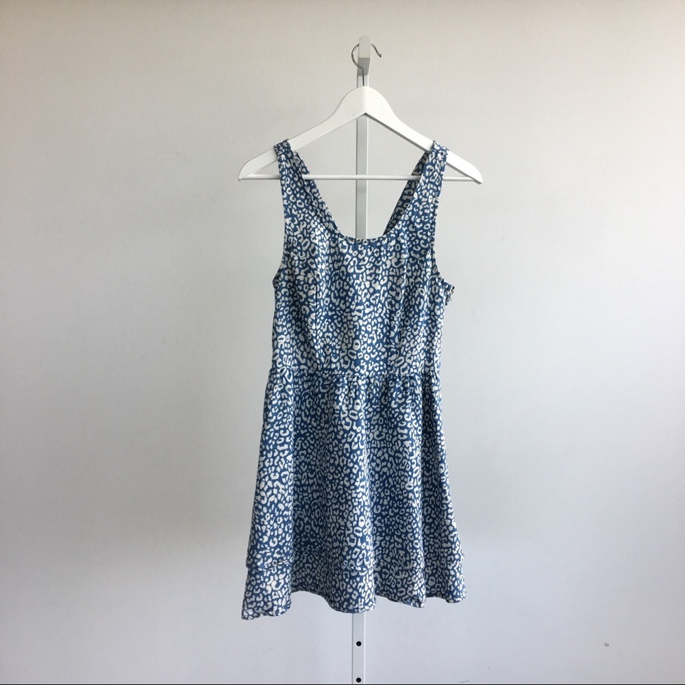 Leopard print denim dress
