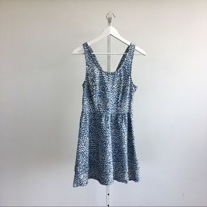 Leopard print denim dress