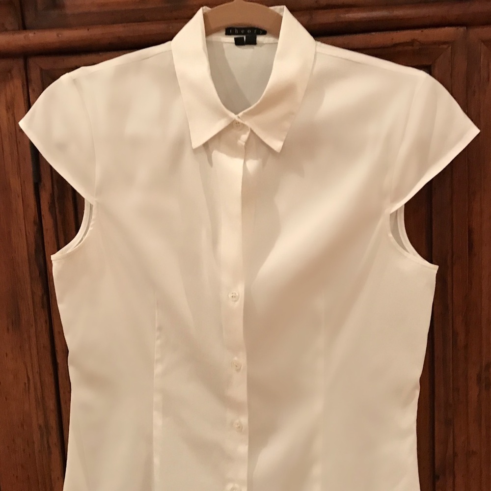 Theory button down fitted short sleeve shirt