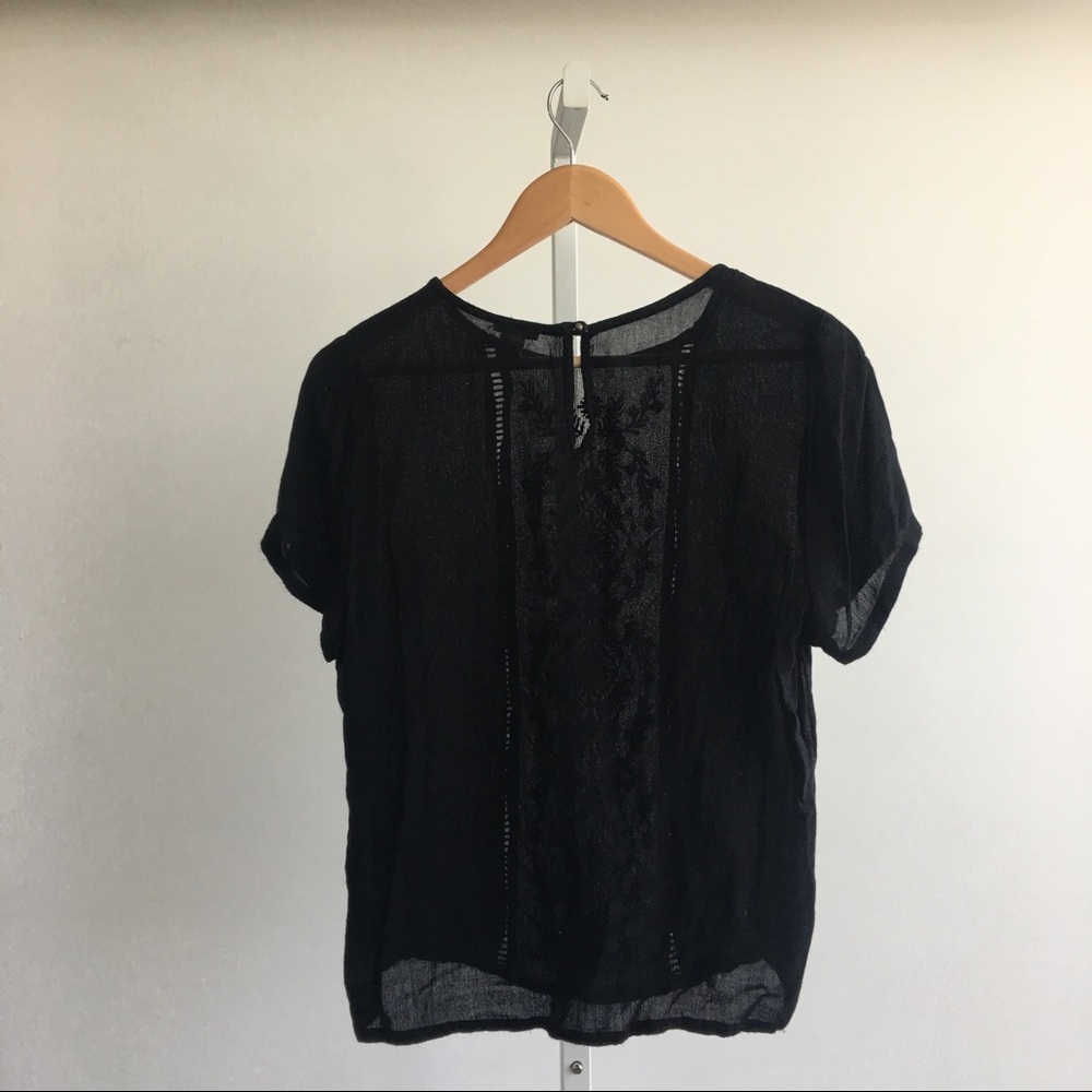 Black embroidered top