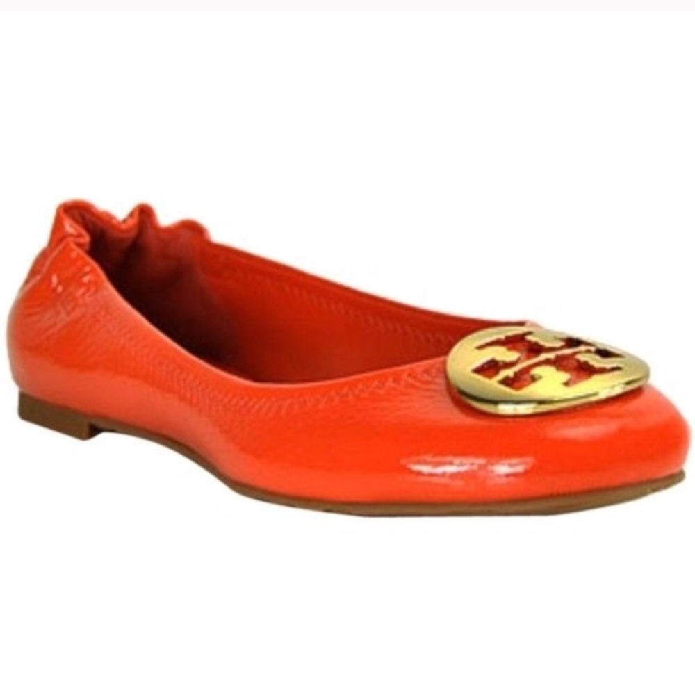 Size 9.5 Tory Burch Reva Flat - Orange \\ LIKE NEW