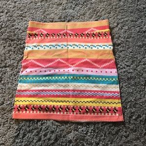 Colorful bodycon mini skirt