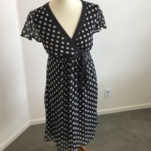 Black and white polka dot Maternity dress