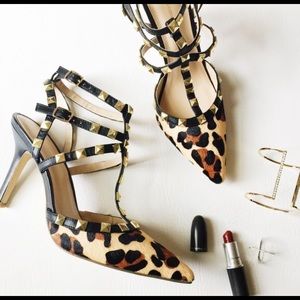 BCBG Generation studded leopard pumps