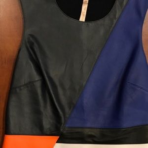 Leather front tank top