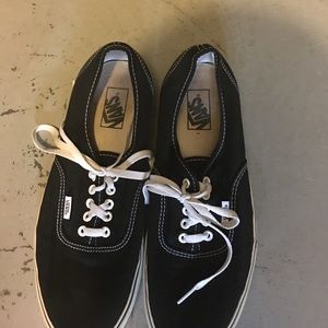 Worn Black and White Vans