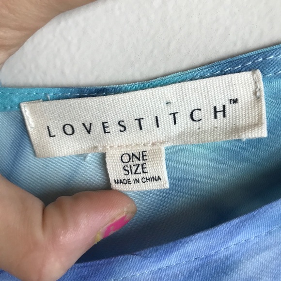 Blue tie-dye loose top - Picture 4 of 4