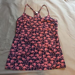 J Crew racerback Flamingo Top