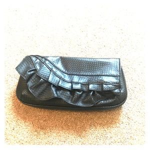Black Ruffle Clutch