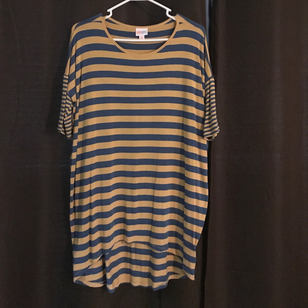 Lularoe xs irma blue/mustard