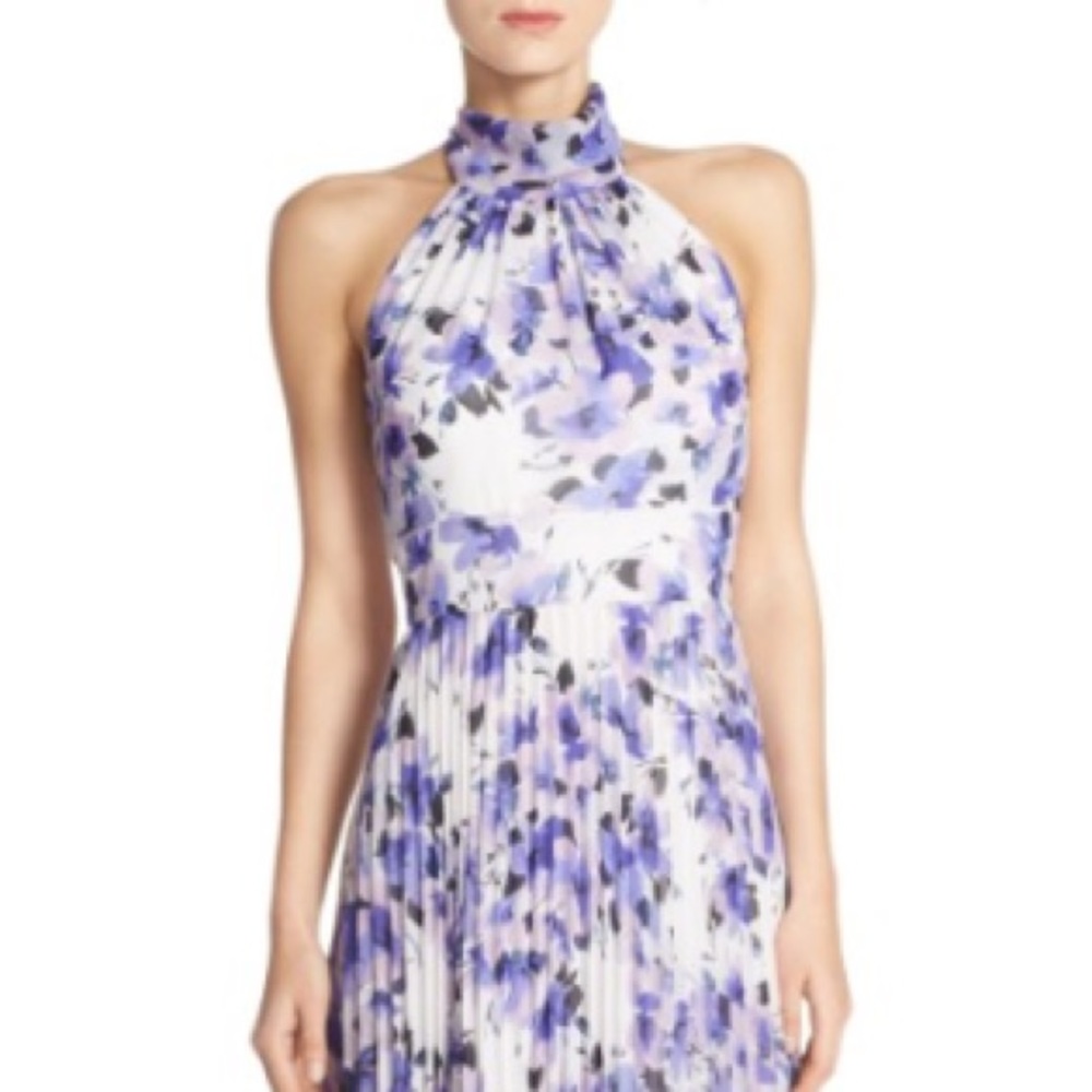 Floral Chiffon Halter Maxi Dress