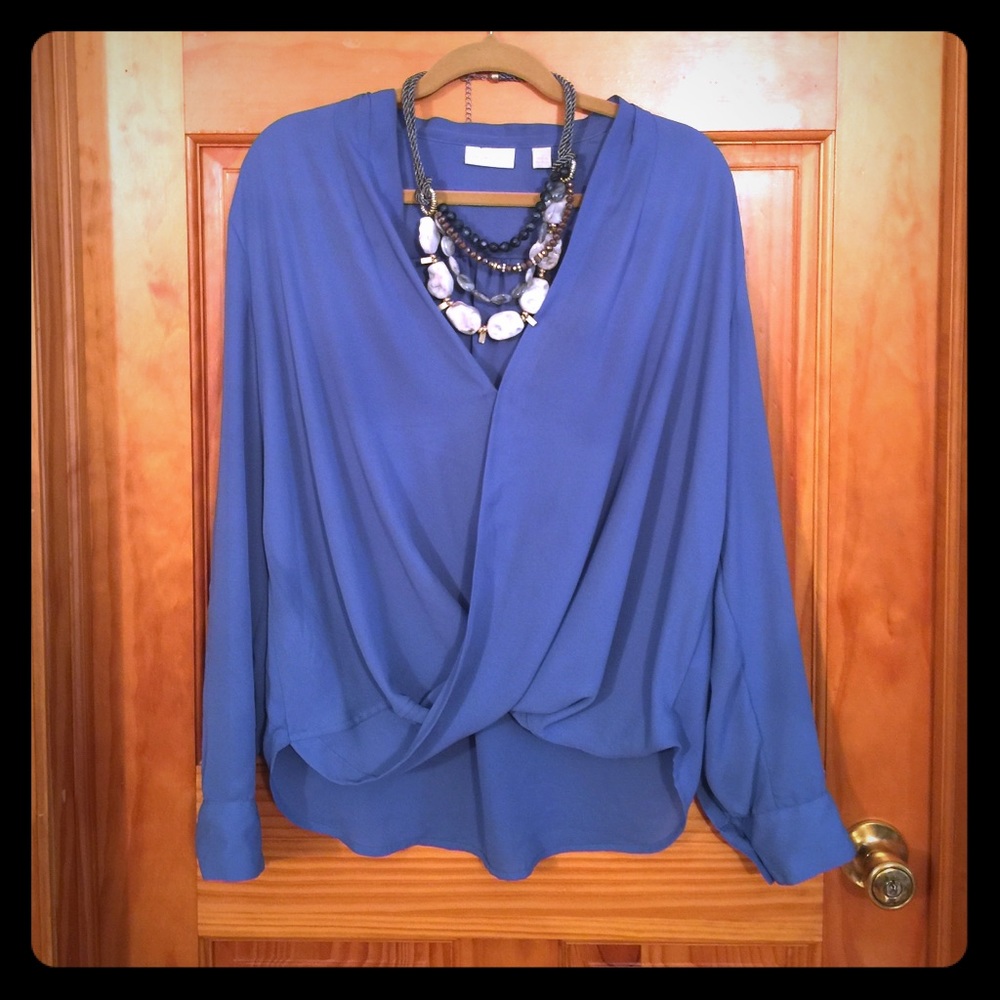 New York & Company Drape Hi-lo Blouse