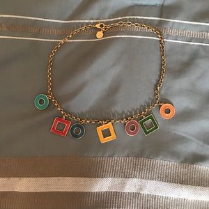 Multicolored gold shape necklace