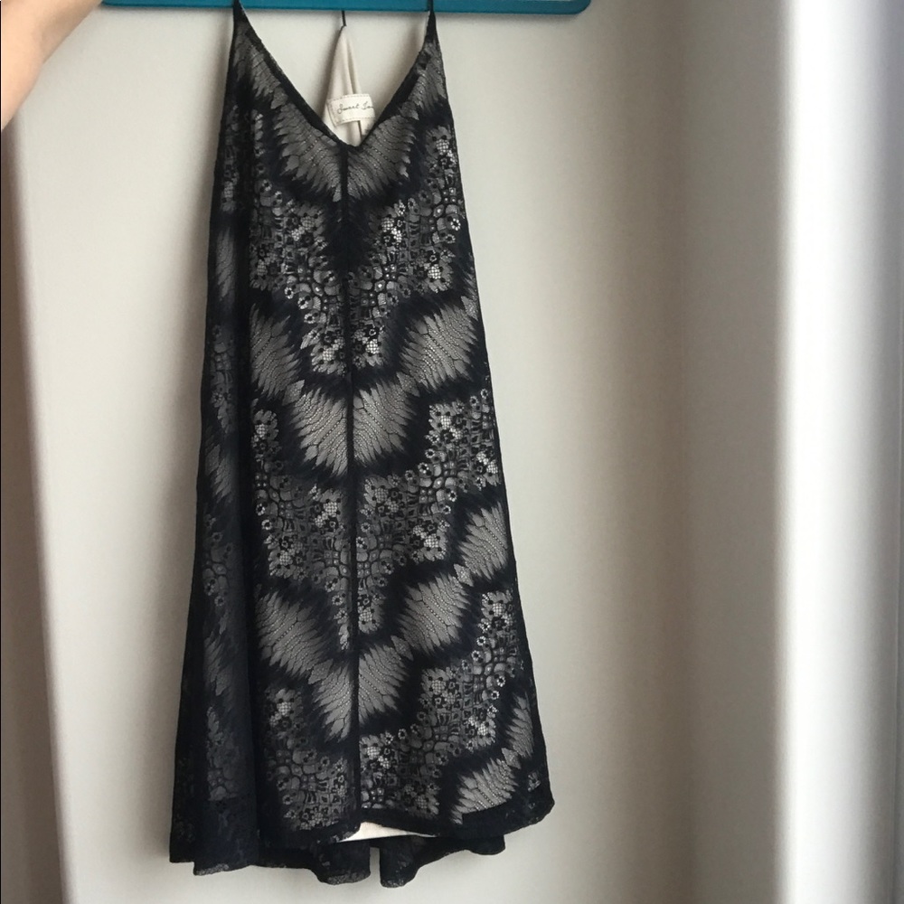 Black lace shift dress