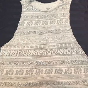 Elephant tribal print muscle tank top