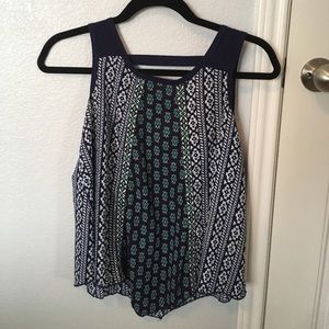 blue and white jersey tank top