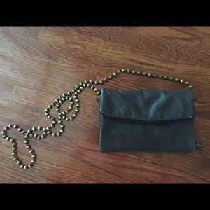 Free people black leather cross body bag