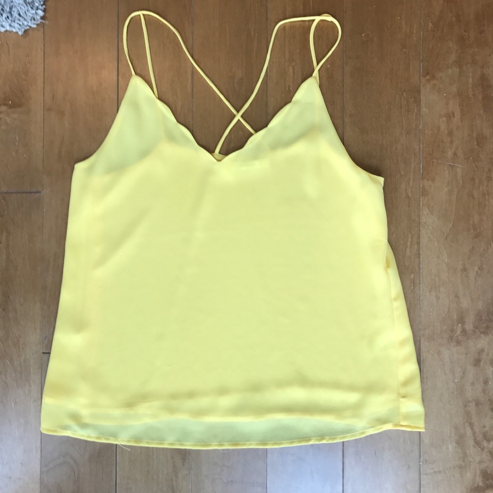 Yellow scalloped tank top