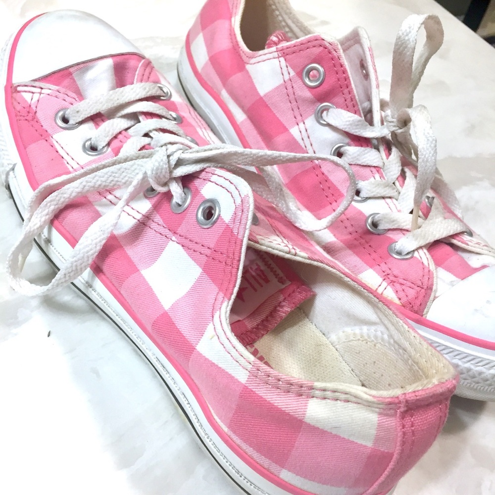 Pink Plaid Converse AllStar Shoes